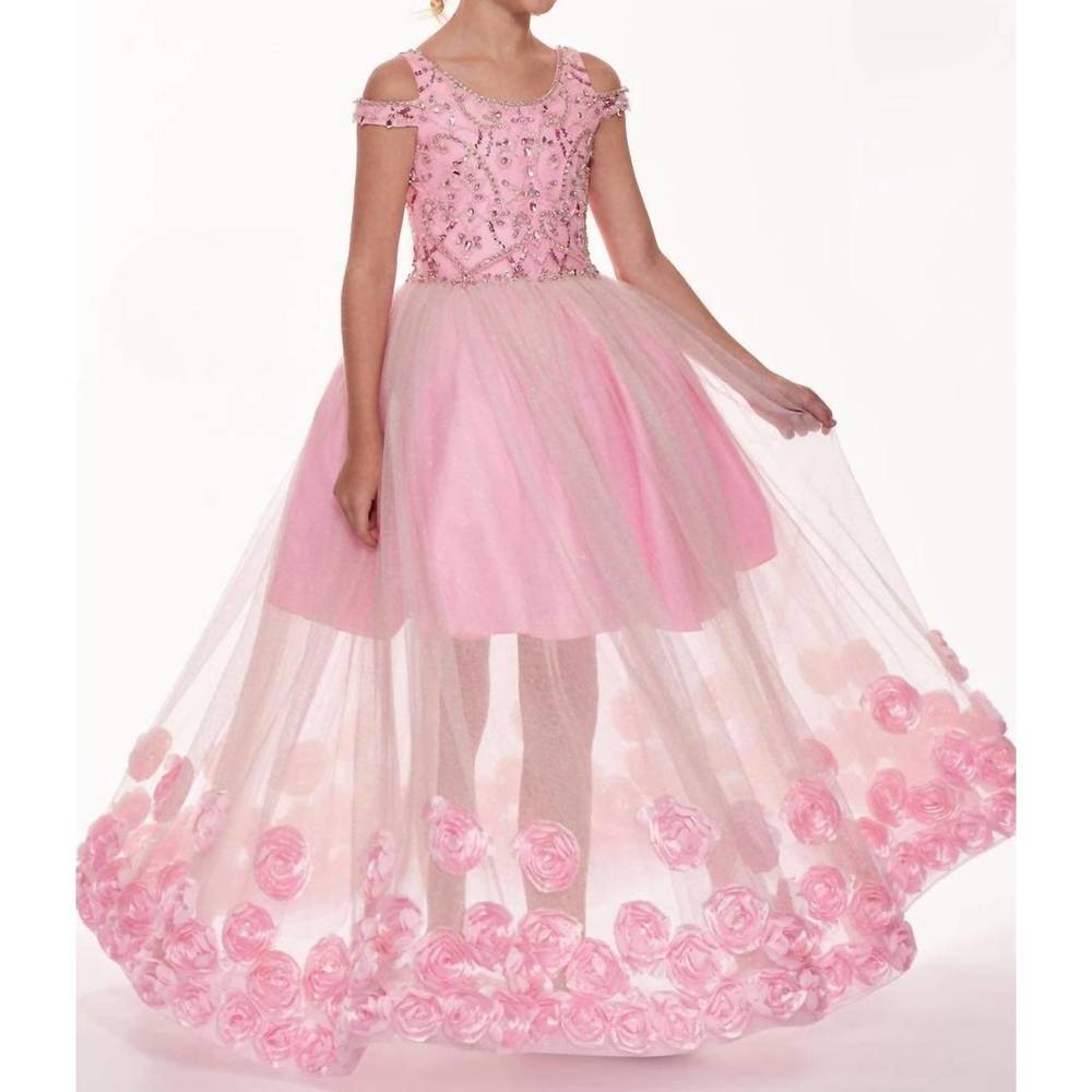 NEW RACHEL ALLAN 3d glitter tulle dress in pink